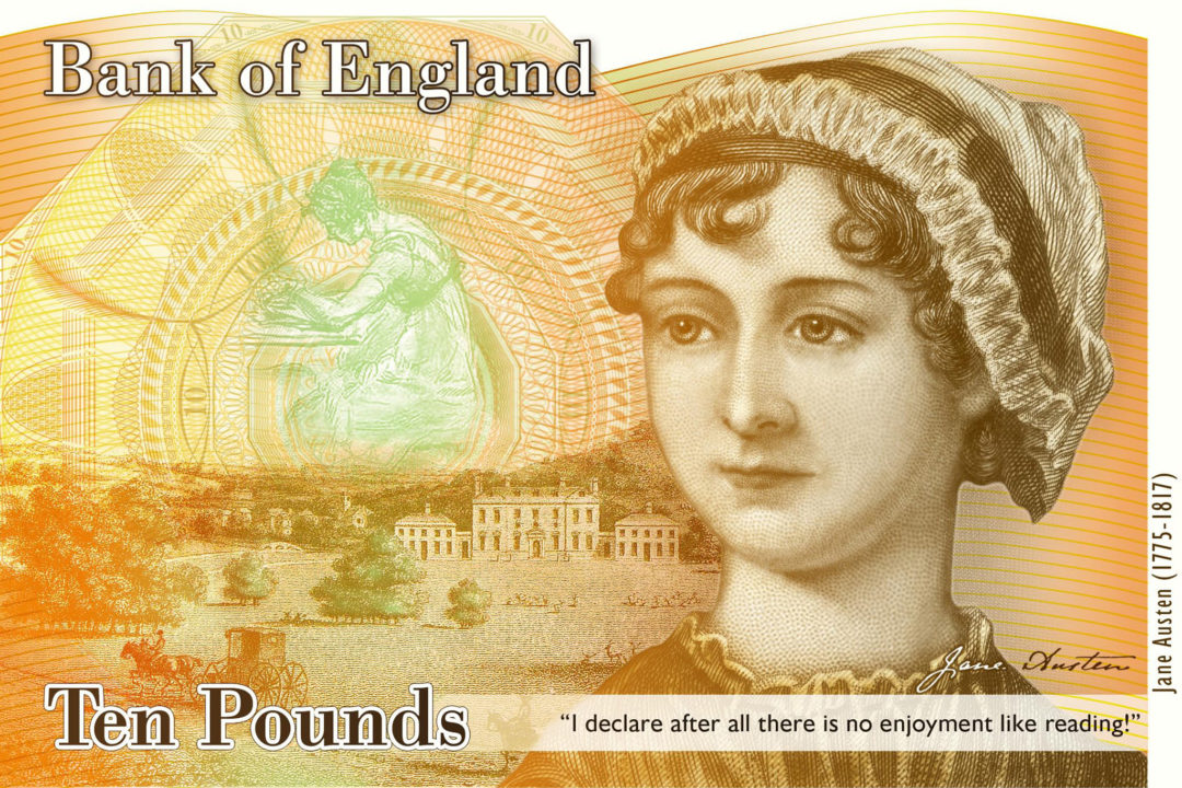 Billet de banque à l'effigie de Jane Austen